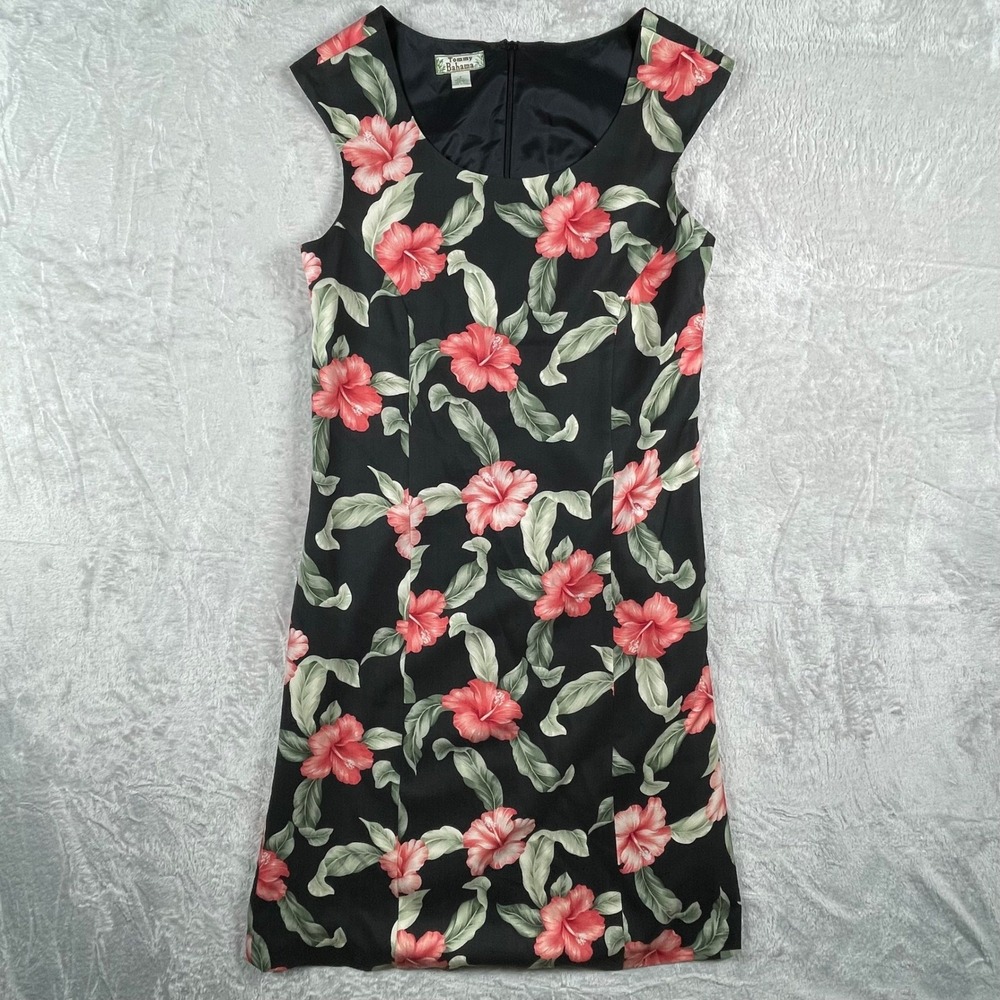 Tommy Bahama Silk Dress Floral Hibiscus Print Sleeveless Sheath Dress